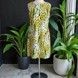 Tommy Hilfiger Colorful Floral Sleeveless Shift Dress Women’s 8 Yellow/Green
